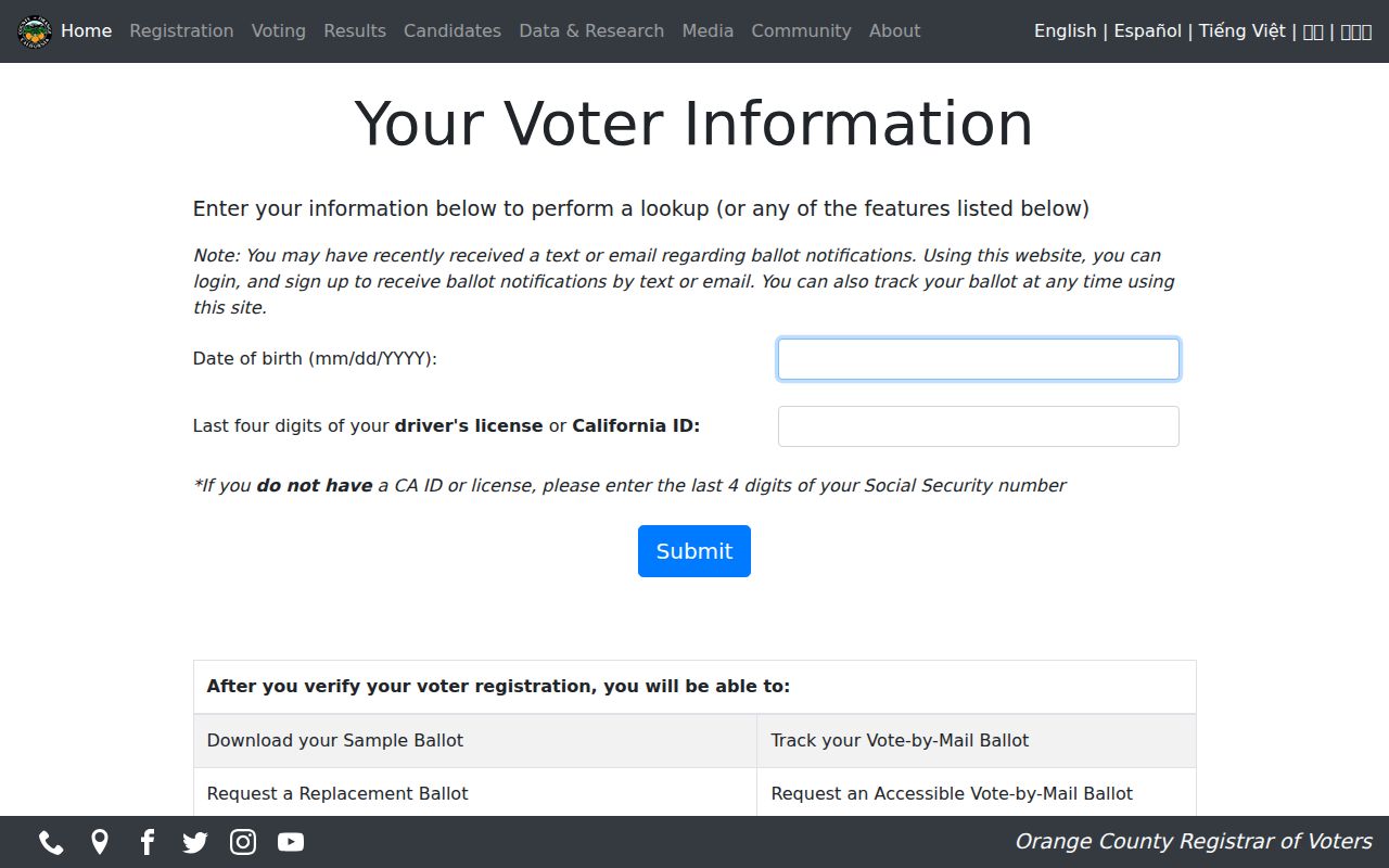 San Juan Capistrano people search voter self-lookup in Orange County