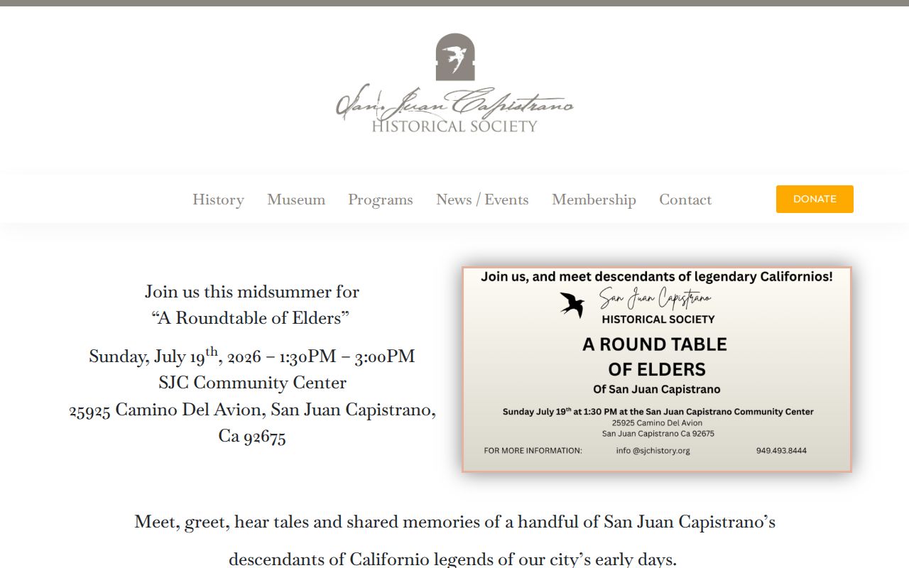 San Juan Capistrano people directories Historical Society research source